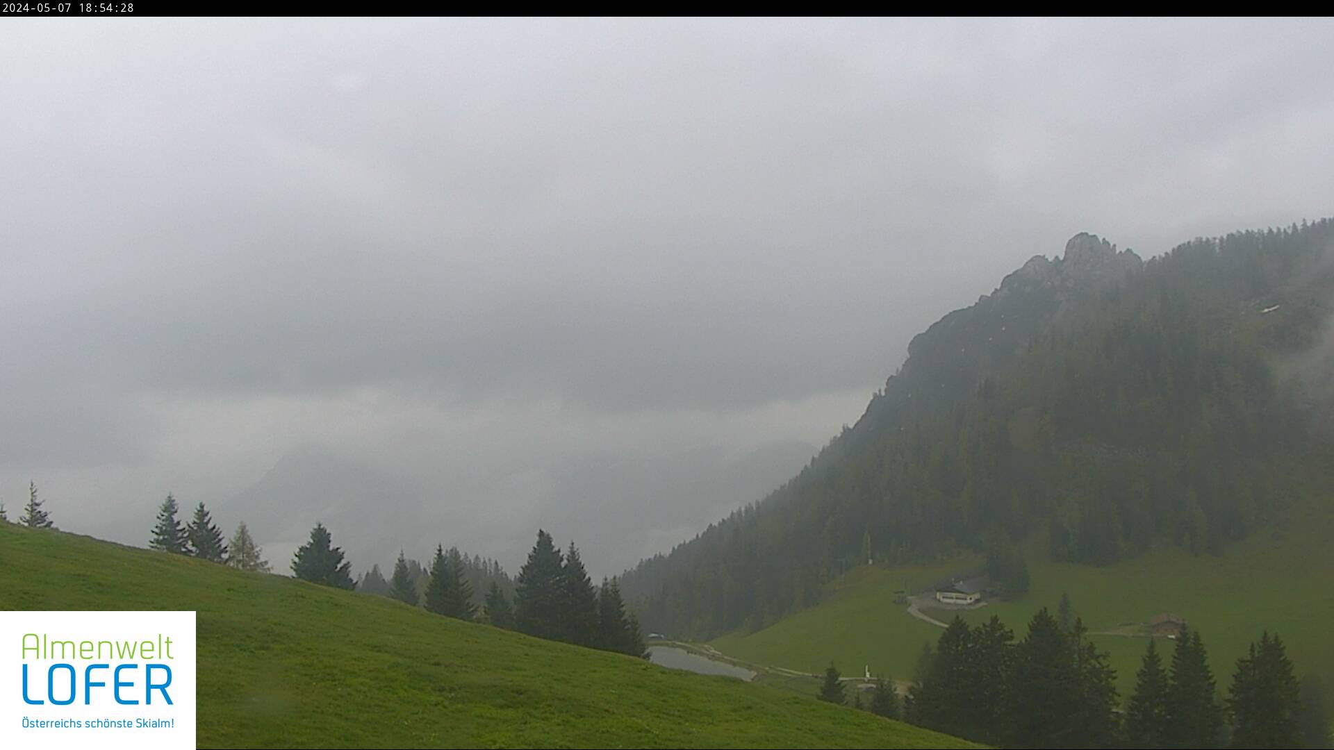 WEBkamera Lofer - Almenwelt, pohled na Berchtesgadendké Alpy